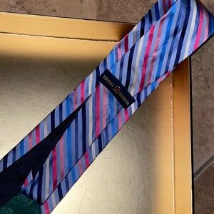 Tommy Hilfiger Vibrant Blue and Pink Striped Tie
